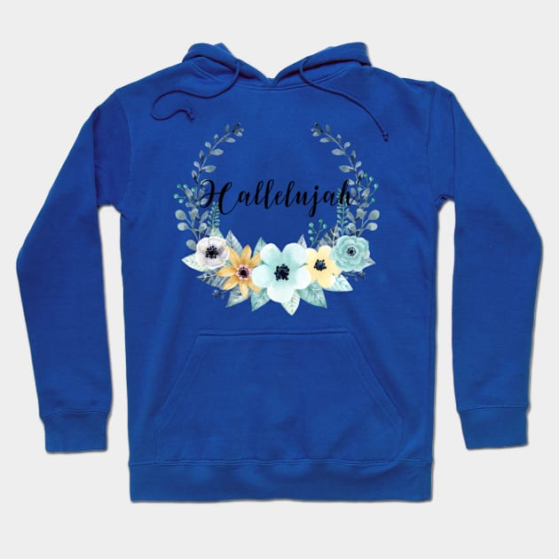 Hallelujah Floral Wreath Hoodie by chrissyloo